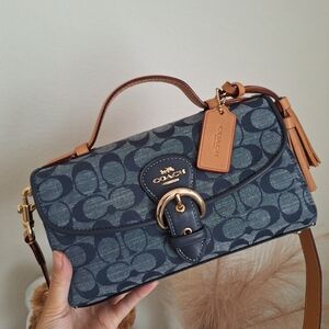 NWT COACH KLEO Signature Chambray Top Handle Bag Denim Multi C8513 $398